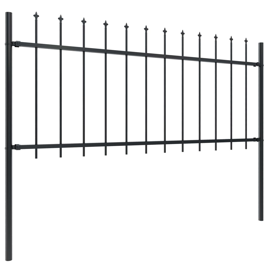 Vidaxl Valla de Jardín Puntas de Lanza Acero Negro 0,8m 1.7m 3.4m 5.1m