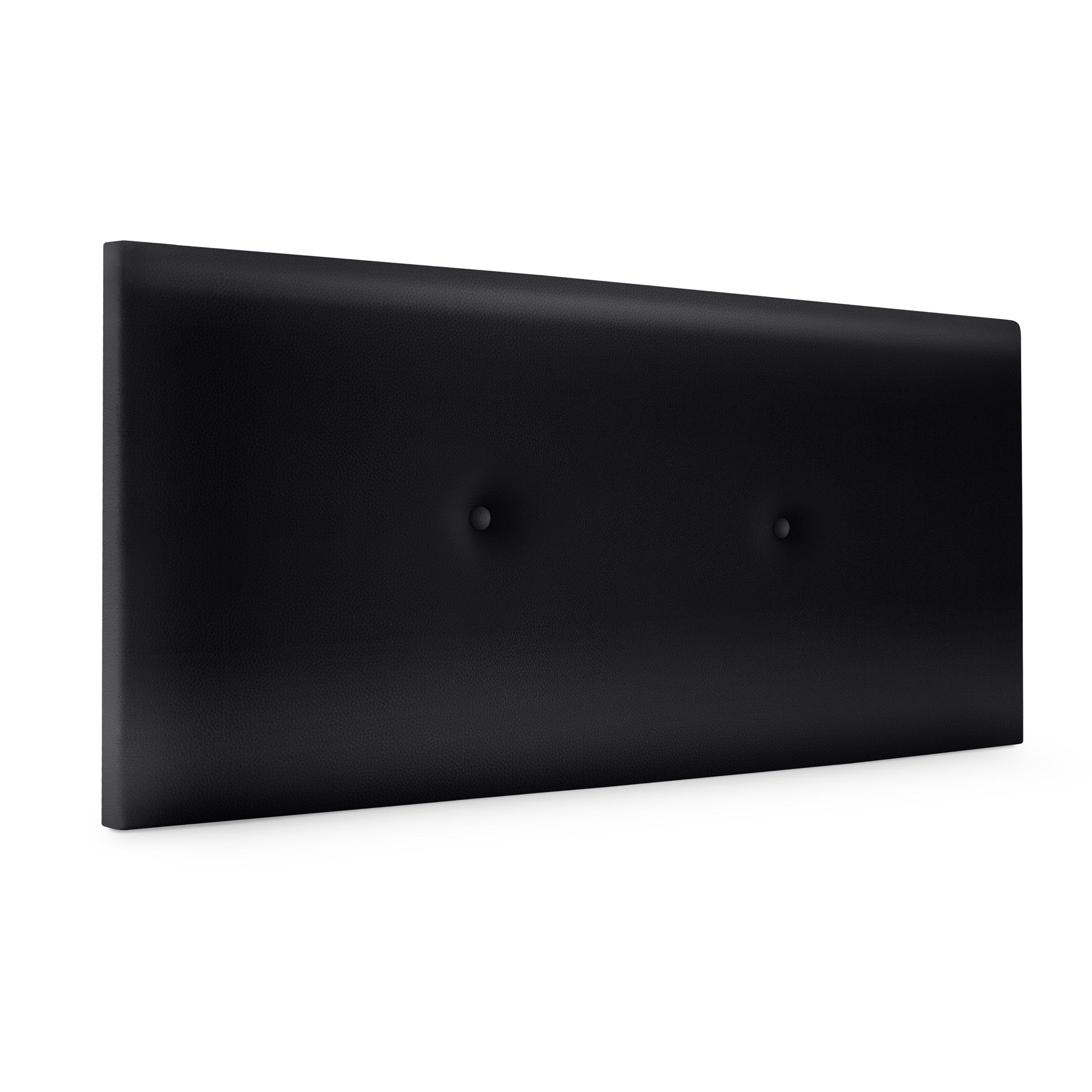 DHOME Cabecero de Polipiel o Tela Acualine Liso con Botones Tapizado Colores Cabezal Lujo Cama Dormitorio Moderno Acolchado (Negro Polipiel)
