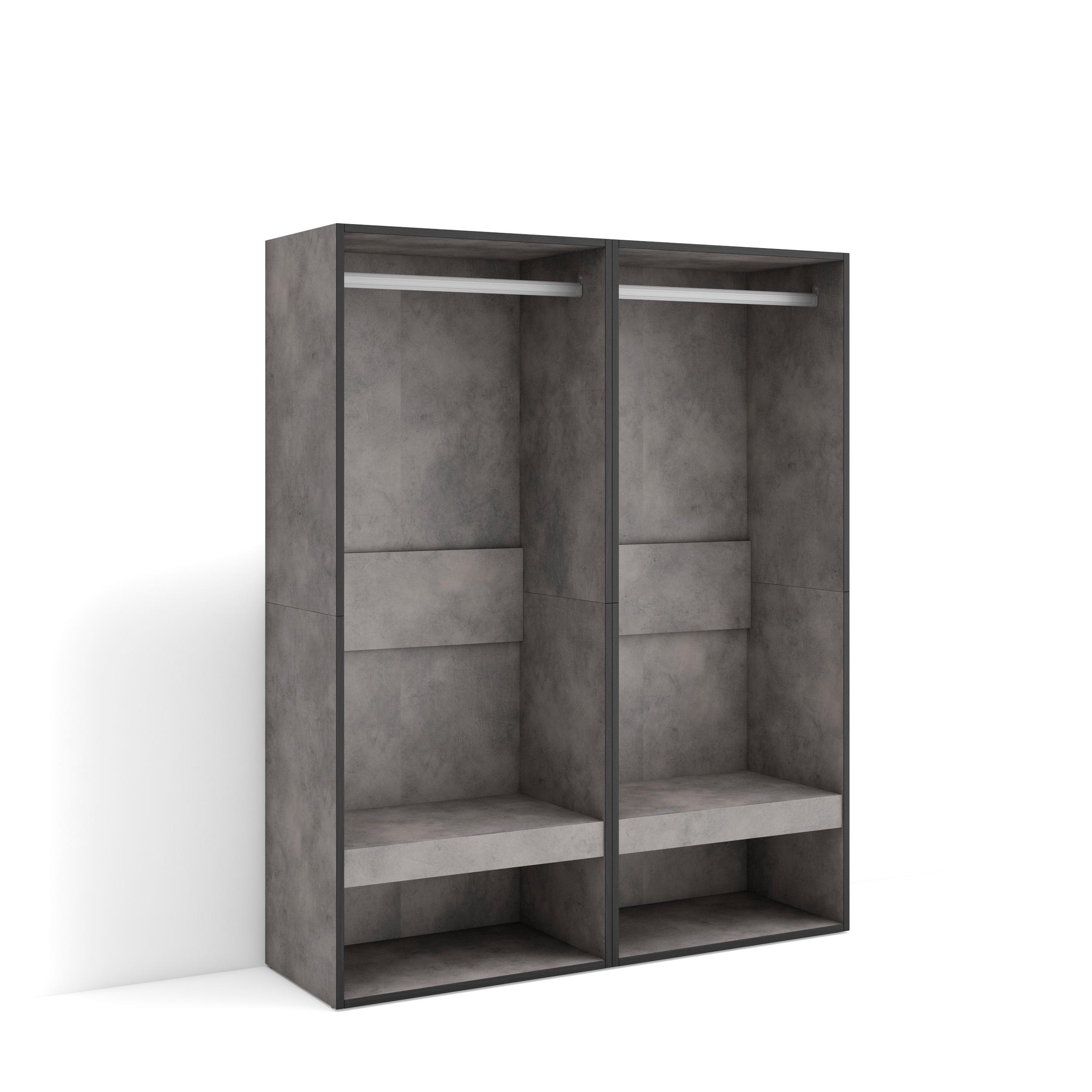 Skraut Home, Vestidor abierto, 2 módulos sin puerta para ropa, zapatos y complementos,  medidas 120x35x145cm, Armario, perchero, Varios colores