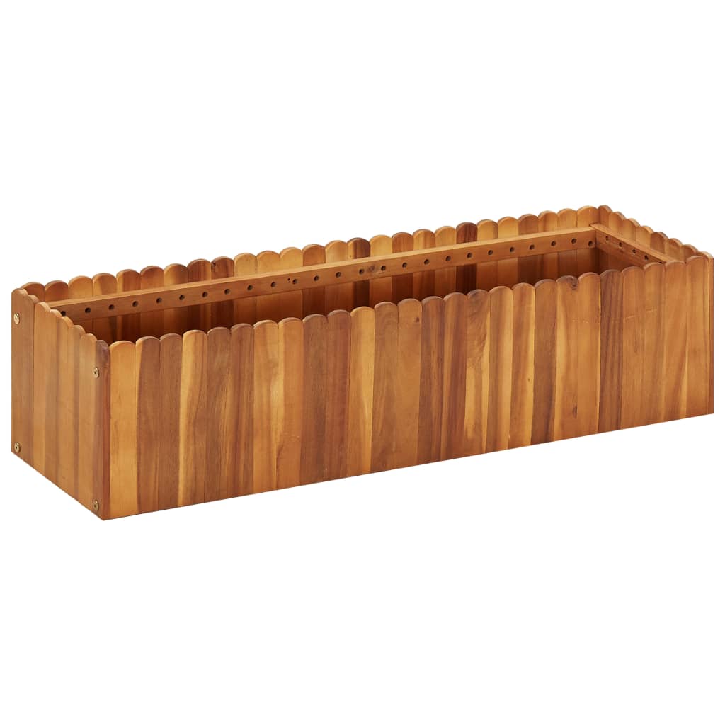 vidaXL Arriate elevado de madera maciza de acacia Dimensiones 50 x 30 x 25 cm,  100 x 30 x 25 cm,  150 x 30 x 25 cm y mas