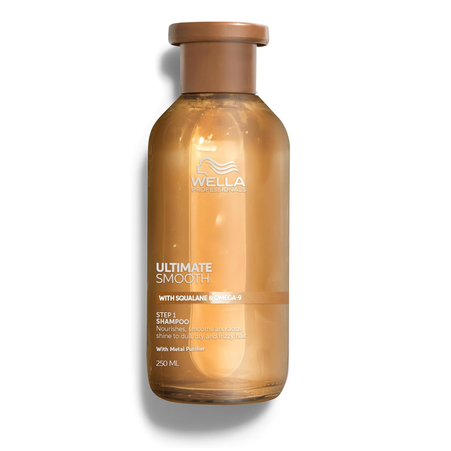 Wella Professionals Ultimate Smooth / Paso 1: Champú Tratamiento Hidratante para el Cabello con Escualano y Omega 9 - Cabello Seco, Apagado y Encrespado. / 250 Ml.