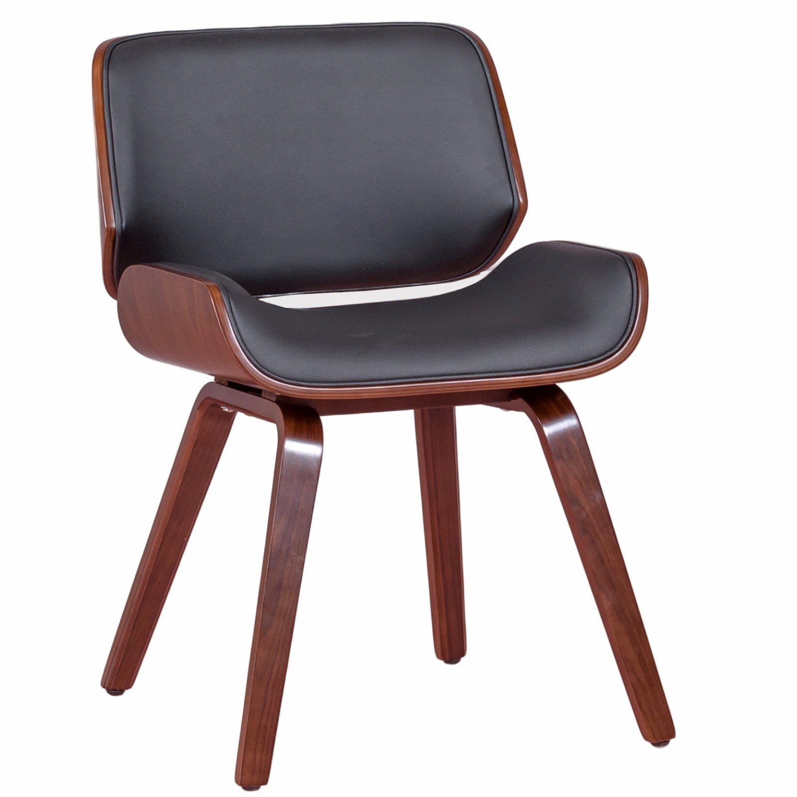 Nest Dream - Silla de madera oscura de nogal con cojín de polipiel - Nordic