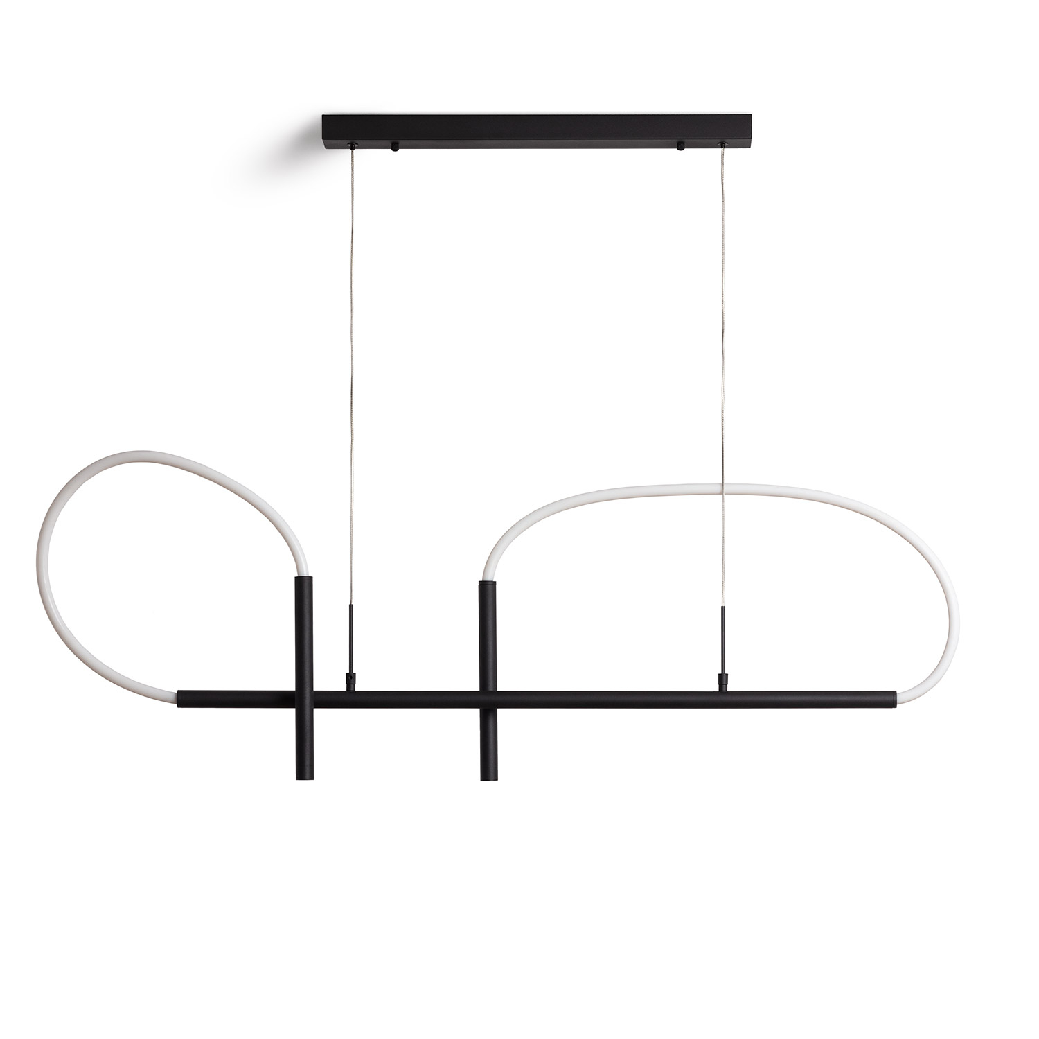 Ledkia Lámpara Colgante Lineal LED 46W Metal y Silicona Ginnie Negro