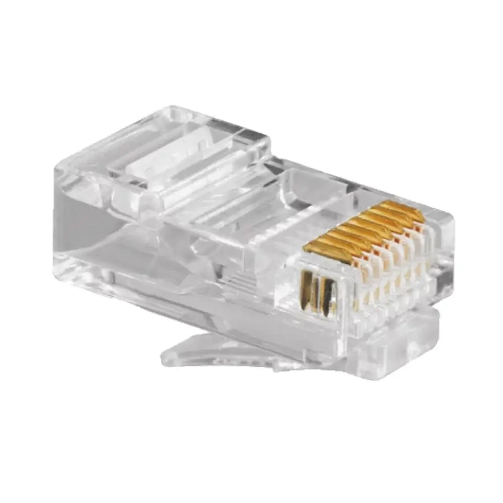 Conector Modular Cablexpert PLUG3UP6 Transparente Oro Cat5 Paquete 100 unidades