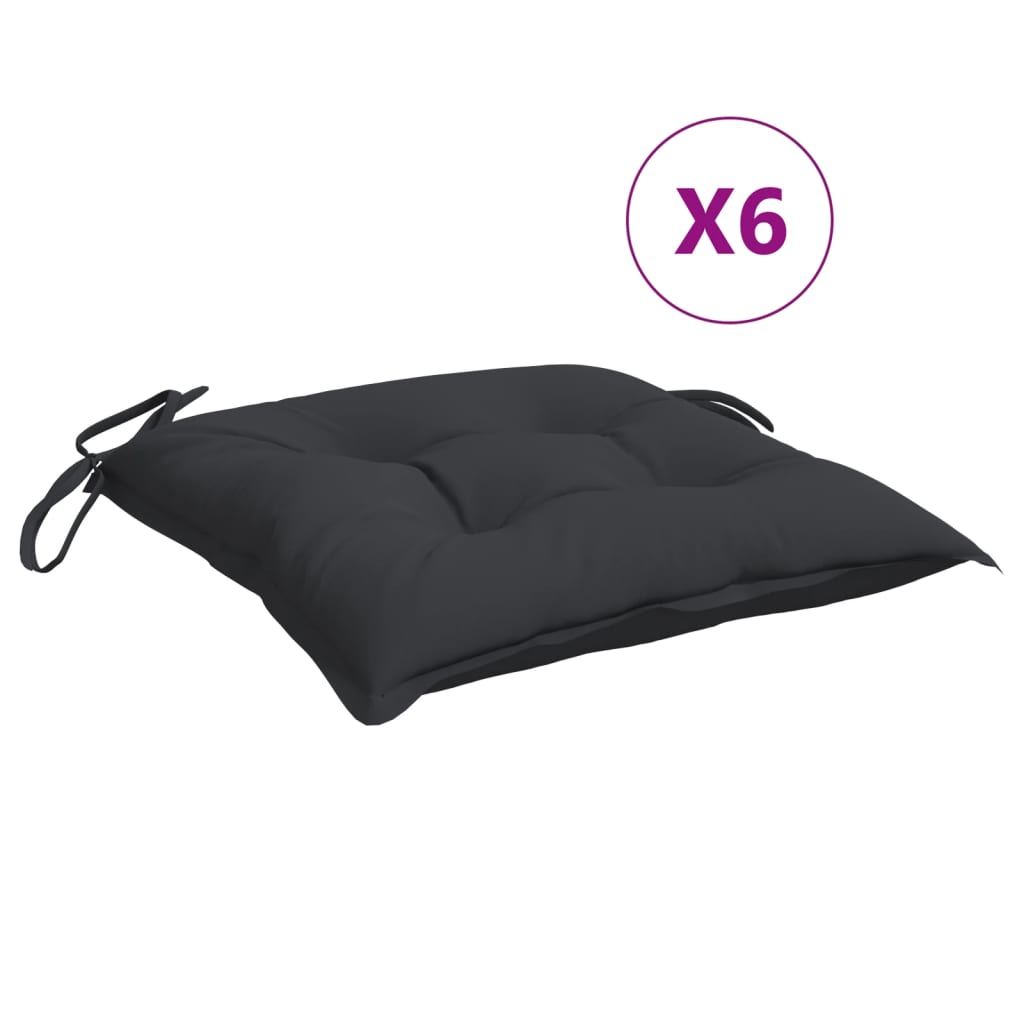 Vidaxl Cojines para Silla 6 Uds Tela Oxford 40x40x7 Cm Color Antracita