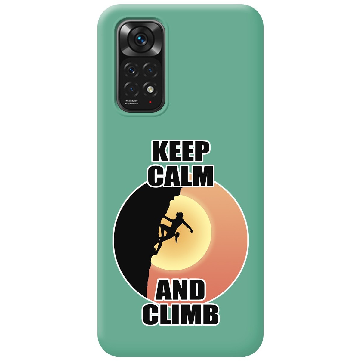 Funda Silicona Líquida Verde para Xiaomi Redmi Note 11 / 11s diseño Mujer Escalada Dibujos
