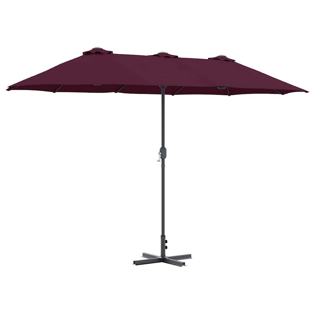 vidaXL Sombrilla de jardín Rojo Burdeos 370 x 197 x 239 cm