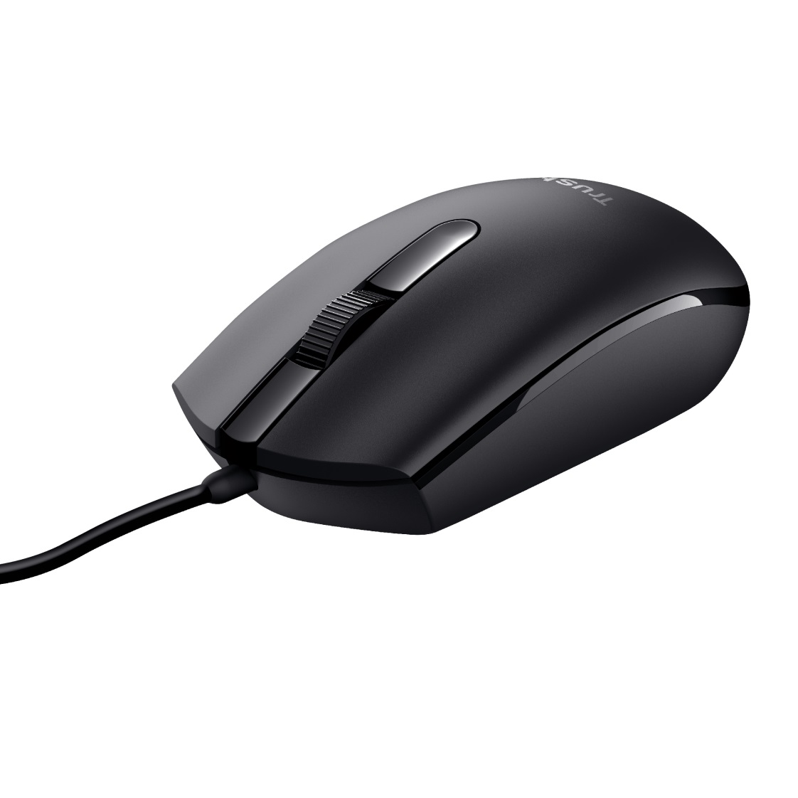 Trust Basi Optical Mouse 1200 DPI Wired for PC and Laptop, 3 Buttons, 160 cm Cable, Compatible with Windows, Mac OS, and Chrome OS, Non-Reflective Surface, USB 2.0.