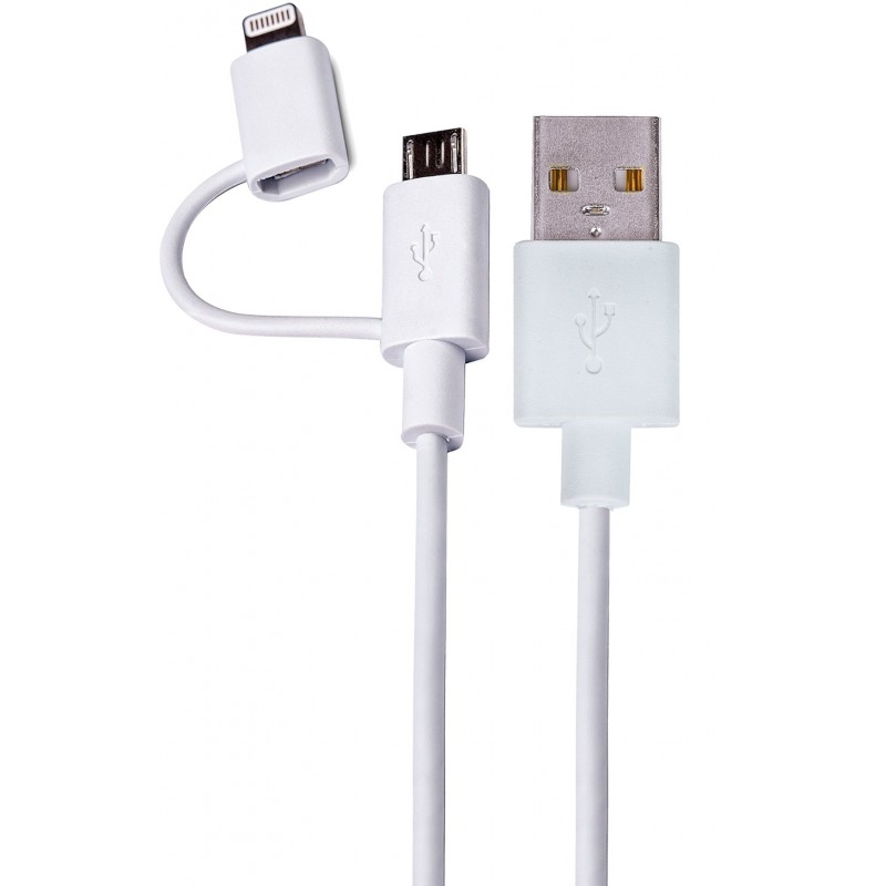 Cable DCU Tecnologic USB a Lightning + Micro USB para Iphone 12/11/SE