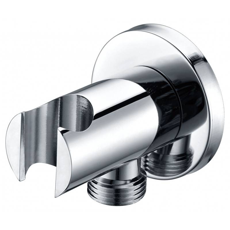 Imex SFD002 soporte de ducha con salida de flexo base circular en latón