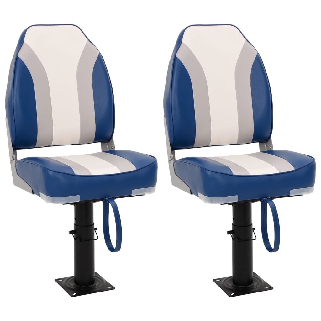 vidaXL Set de asientos plegables para barco 4 uds con respaldo alto
