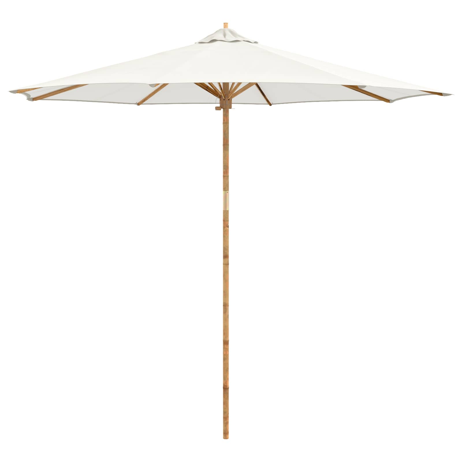 vidaXL Sombrilla de jardín Crema Ø 270 x 260 cm Bambú