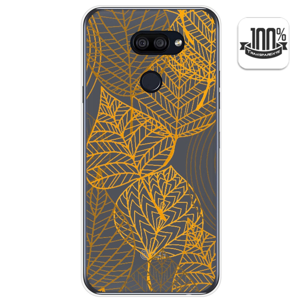 Tumundosmartphone Funda Gel Transparente para Lg K40S diseño Hojas Dibujos