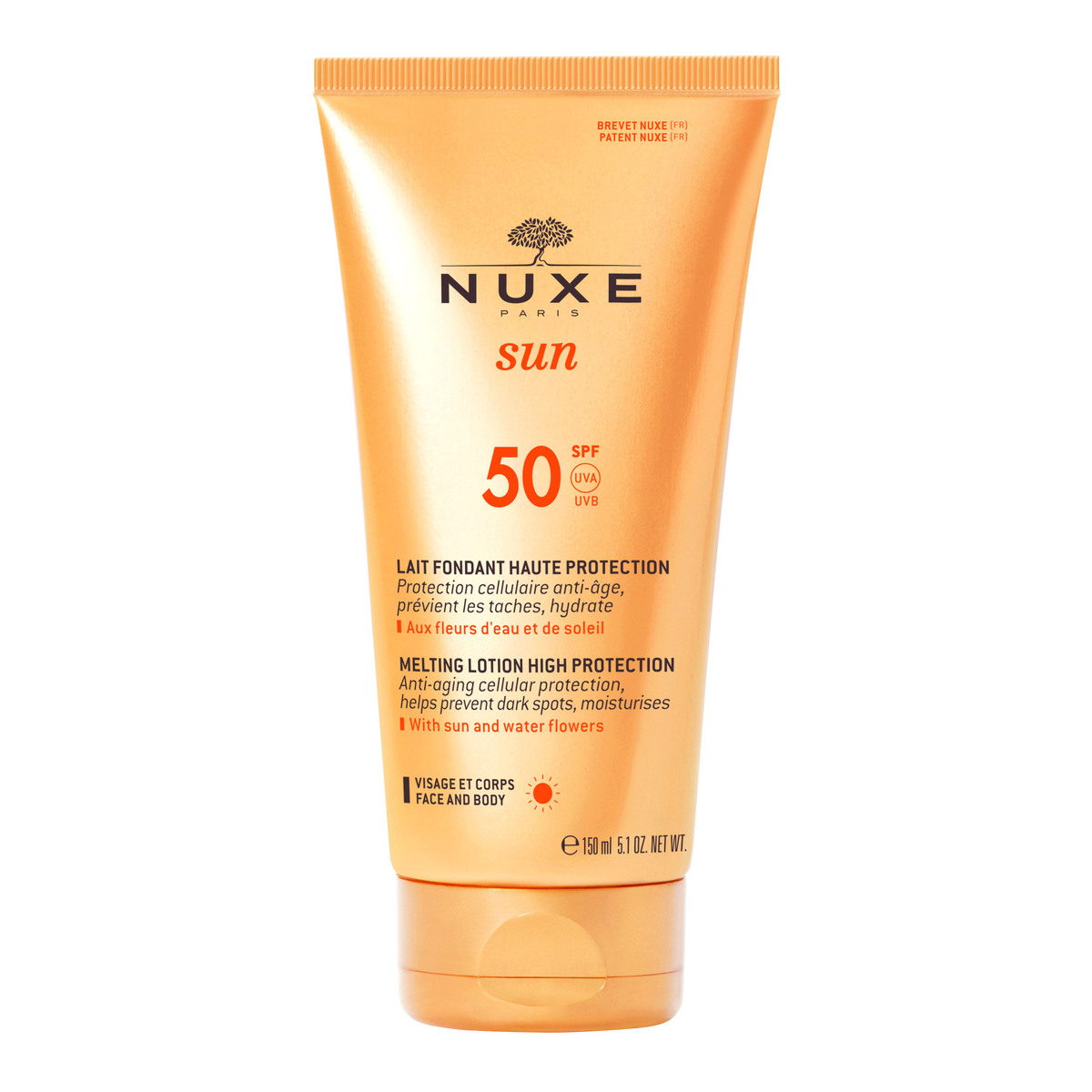 Nuxe Sun Leche solar Fundente SPF50 rostro y cuerpo 150 ml de crema Nuxe