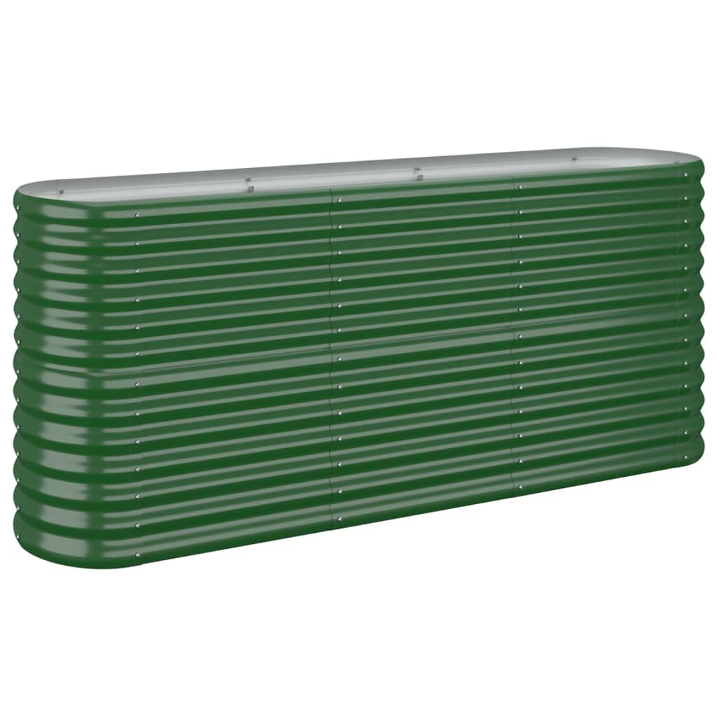 vidaXL Jardinera arriate acero recubrimiento polvo 152x40x68 cm Color Verde,  Gris,  Marrón y mas