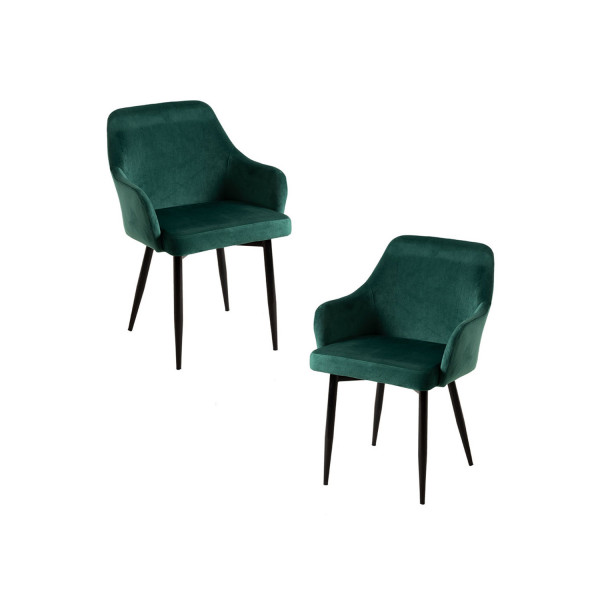 Regalos Miguel - Packs Sillas Comedor - Pack 2 Sillas Puan Terciopelo - Verde