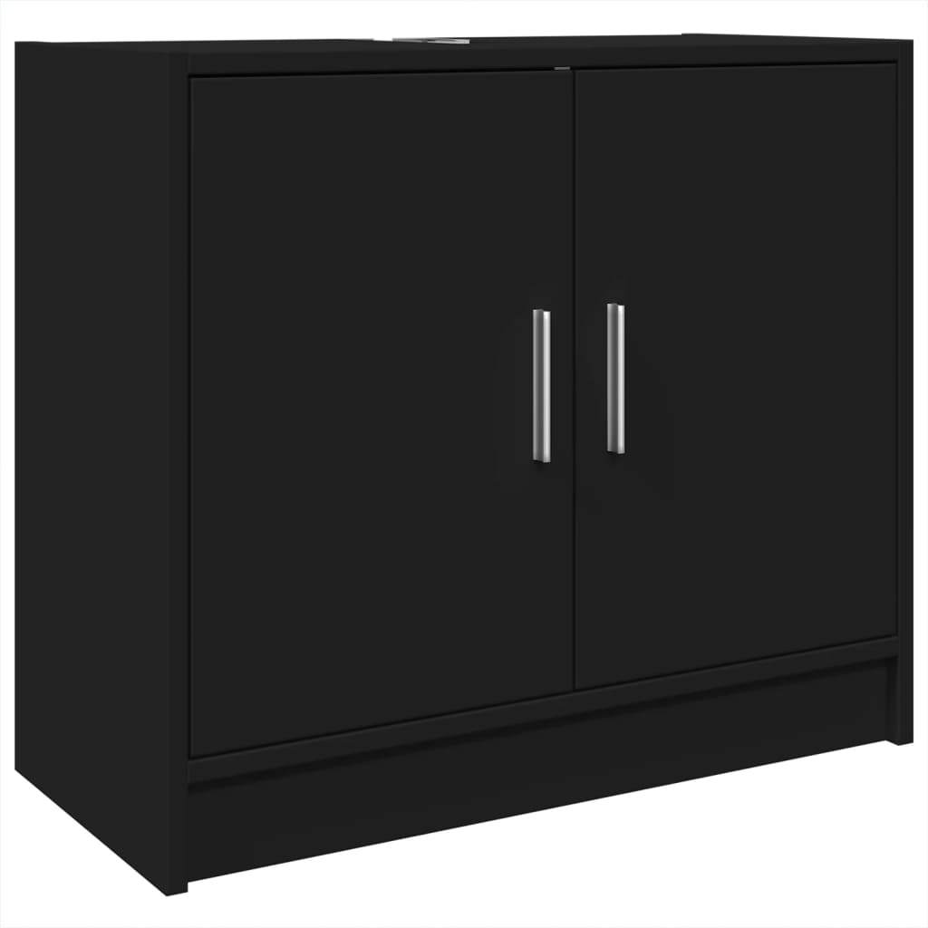 vidaXL Armario de lavabo madera de ingeniería 63x29x55 cm en color Gris sonoma/Gris hormigón/Negro y más | almacenamiento funcional diseño moderno para baño dormitorio sala