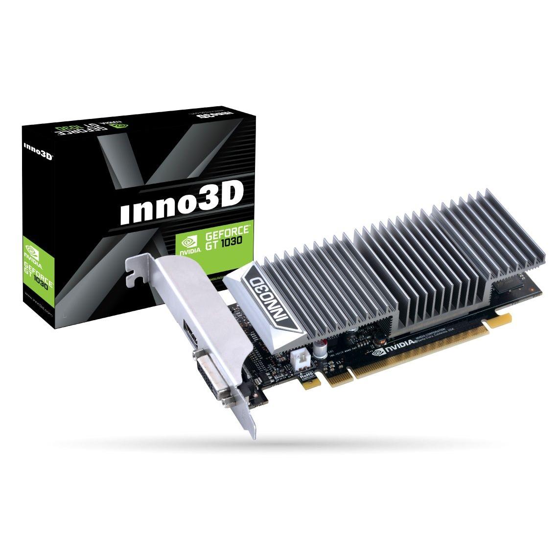 Inno3D - Tarjeta gráfica N1030-1SDV-E5BL con GPU NVIDIA GeForce GT 1030, 2 GB GDDR5, frecuencia boost hasta 1468 MHz y soporte 4K para PC