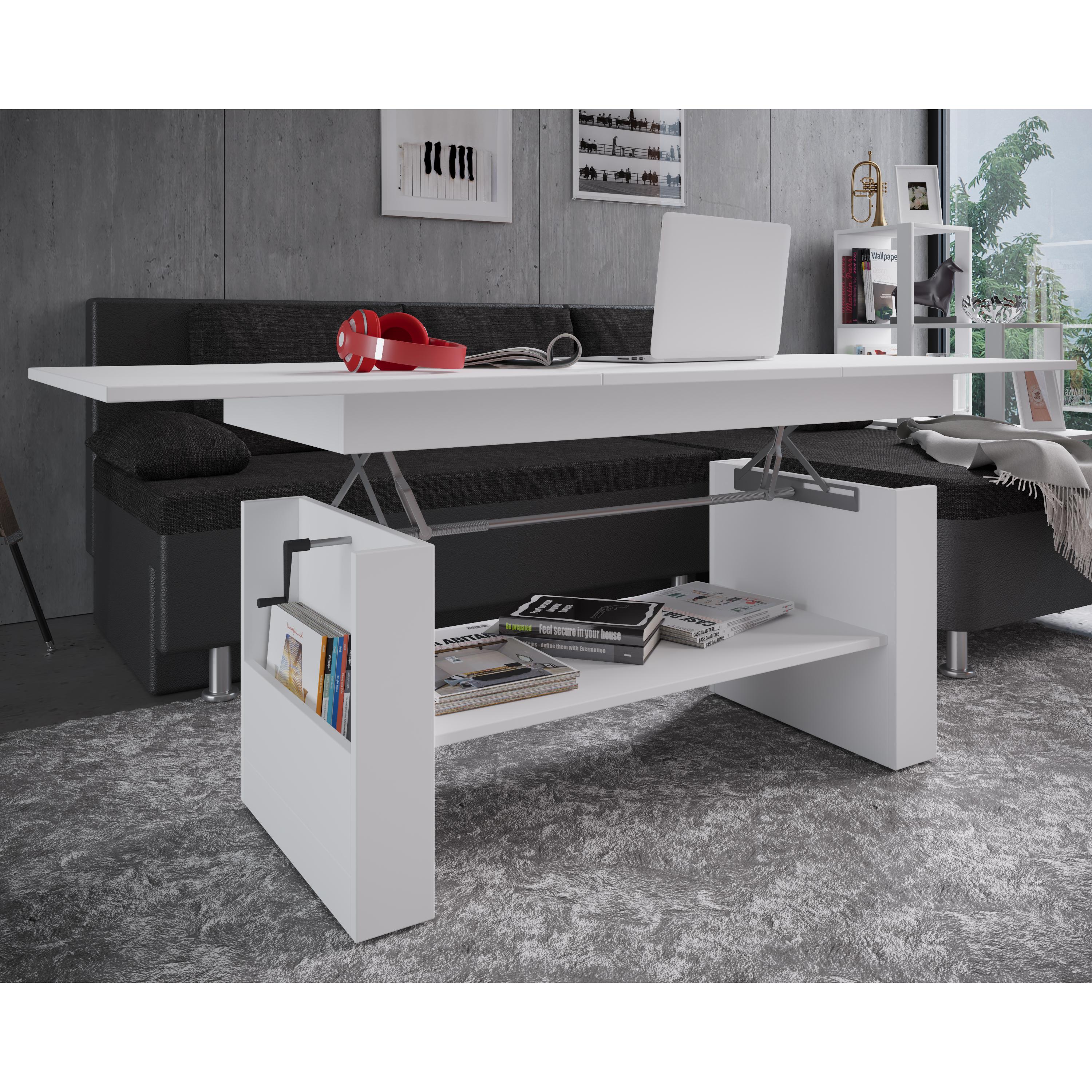 Mesa de centro de madera Mesa de sofá Mesa de salón Kobila extensible regulable en altura Mesa de centro de madera Mesa de sofá Mesa de salón Kobila extensible regulable en altura