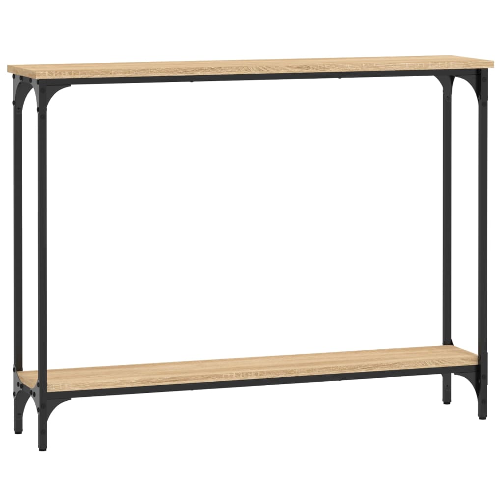 Mesa Consola Vidaxl Madera Ingeniería 100x22,5x75 Negro Roble Sonoma