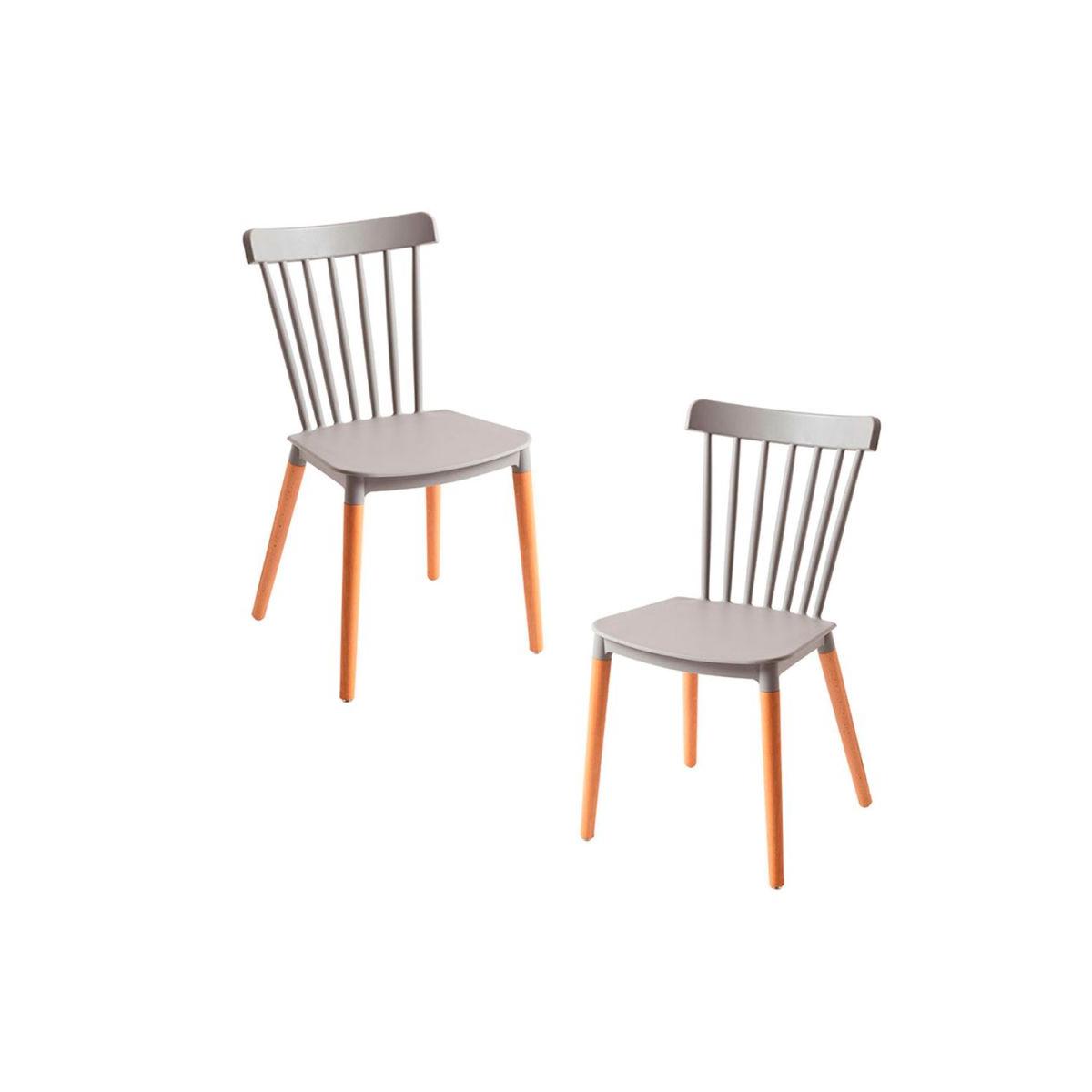 Regalos Miguel - Packs Sillas Comedor - Pack 2 Sillas Leka - Gris