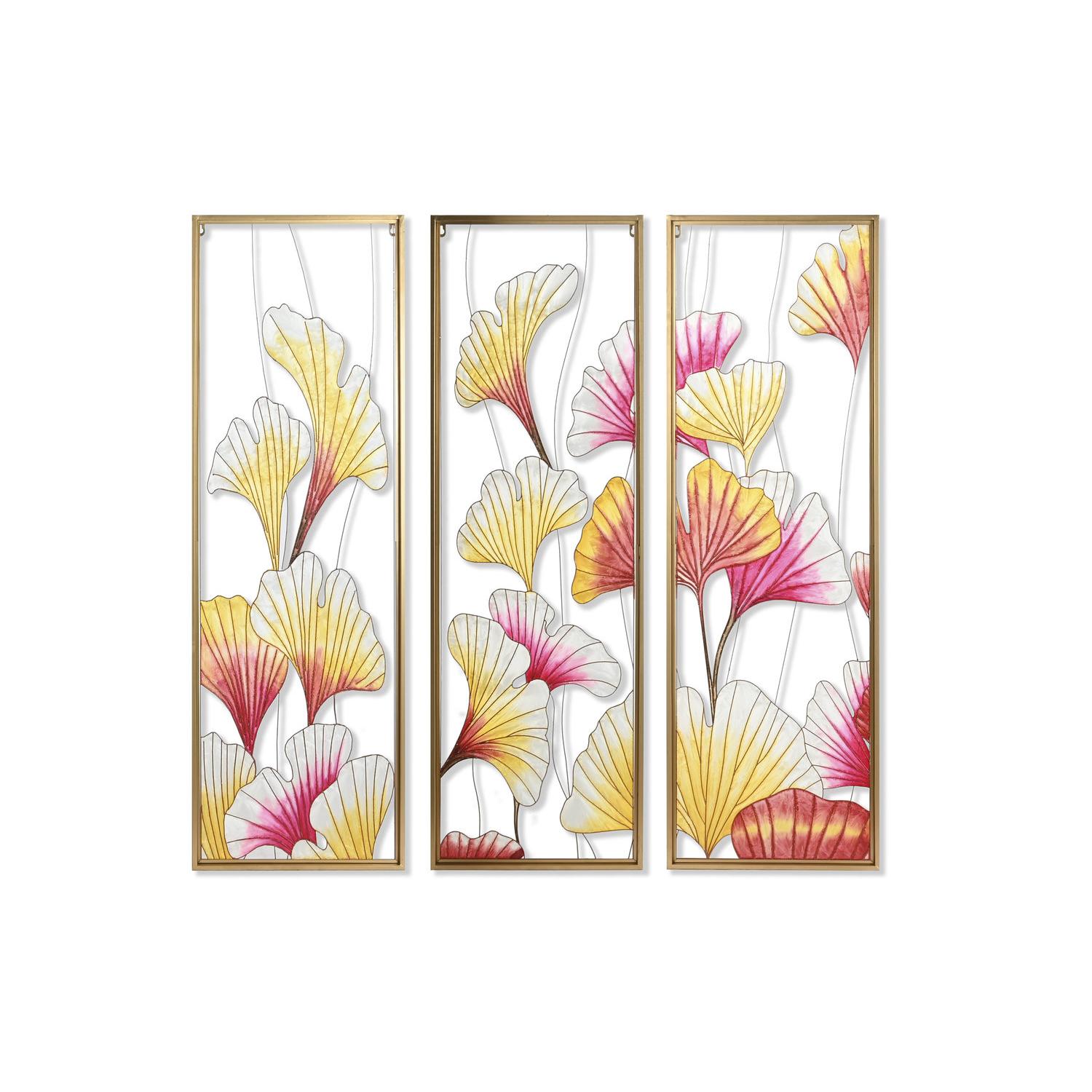 Decoracion Pared Set 3 Metal 122X3X122 Hojas El mejor complemento para tu hogar -Fijalo-