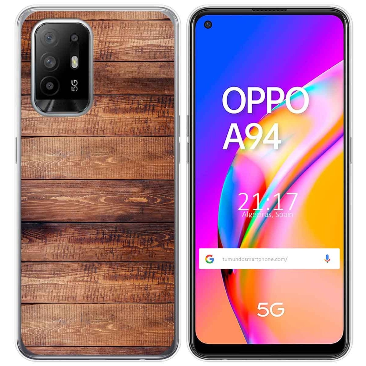 Tumundosmartphone Funda Gel Tpu para Oppo A94 5G diseño Madera 02 Dibujos