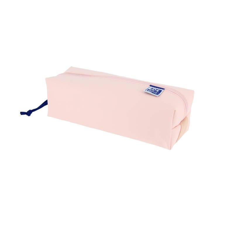 Oxford live & go estuche cuadrado grande - material acolchado - goma elastica para unirlo al cuaderno - color rosa