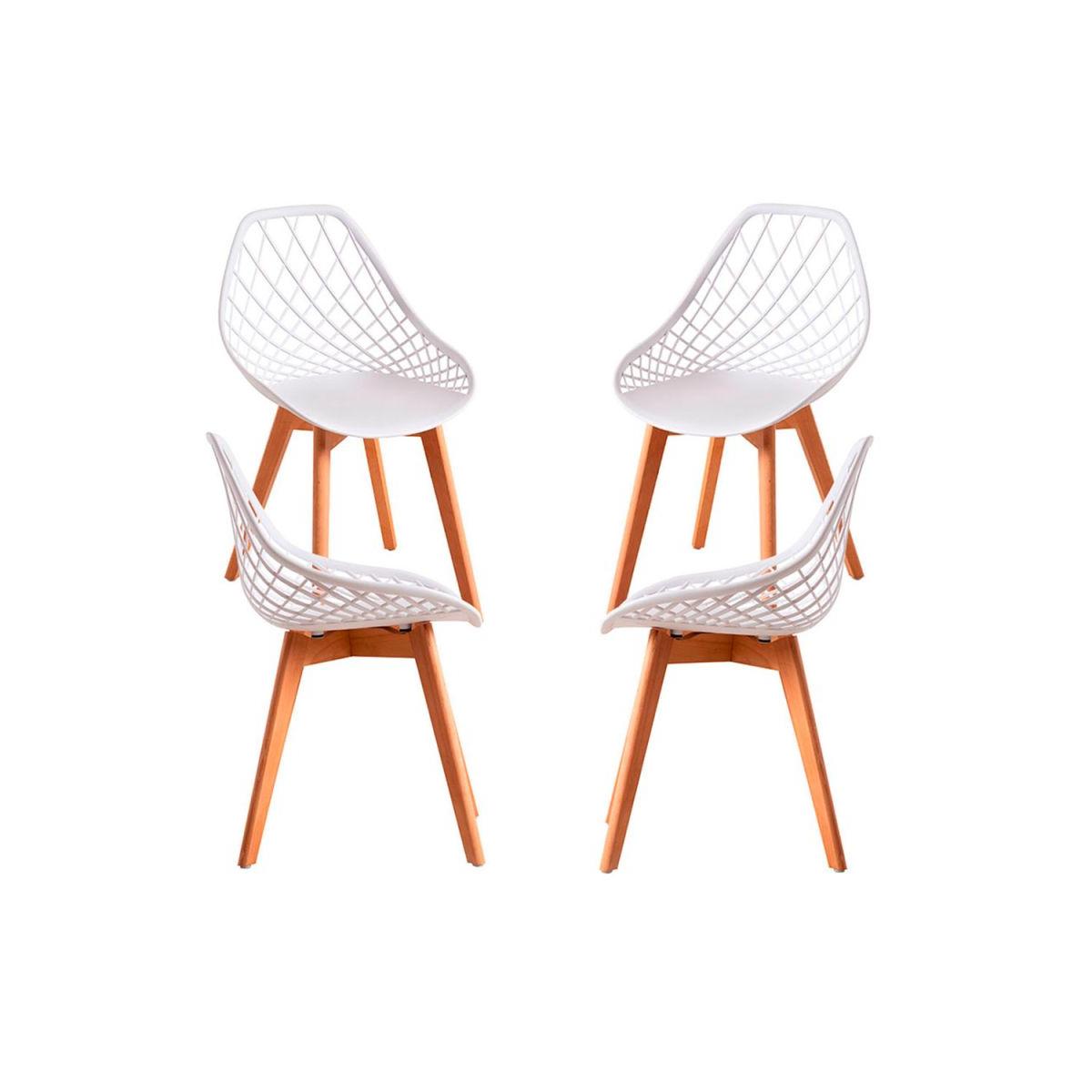 Regalos Miguel - Packs Sillas Comedor - Pack 4 Sillas Deli - Blanco