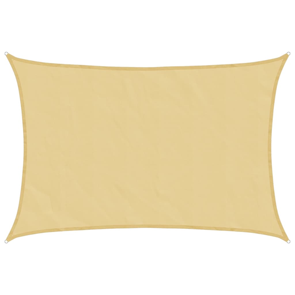 vidaXL Toldo de vela rectangular tela Oxford 4x6 m Color Beige, Crema, Antracita