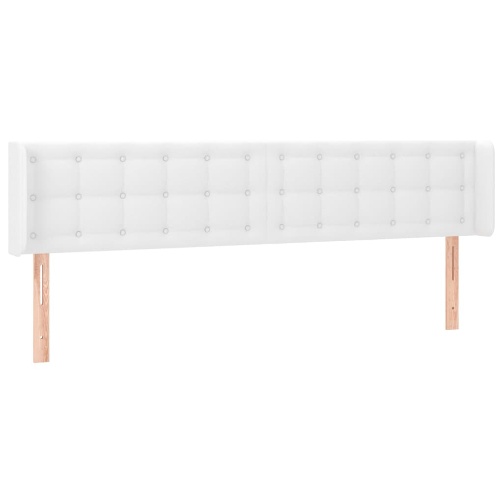 vidaXL Cabecero con LED cuero sintético blanco 183x16x78/88 cm