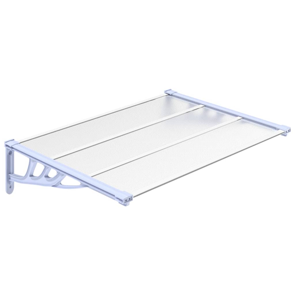 Vidaxl Marquesina Puerta Policarbonato Gris y Transparente 122 X 90 Cm