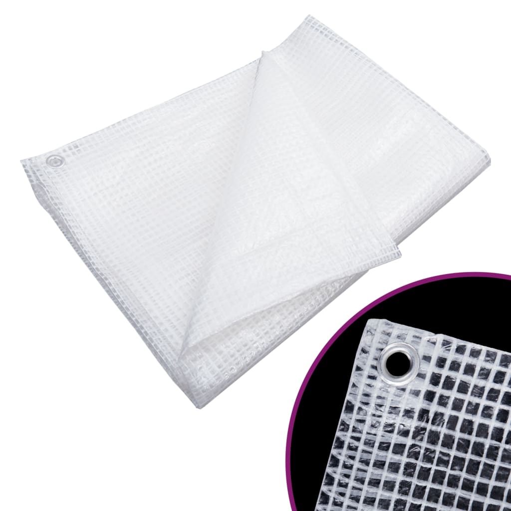 vidaXL Lona de Gasa de Vuelta Blanco 140 g/m² Tejidos Elásticos Cubierta Dimensiones 4 x 8 m,  6 x 6 m,  6 x 8 m y mas