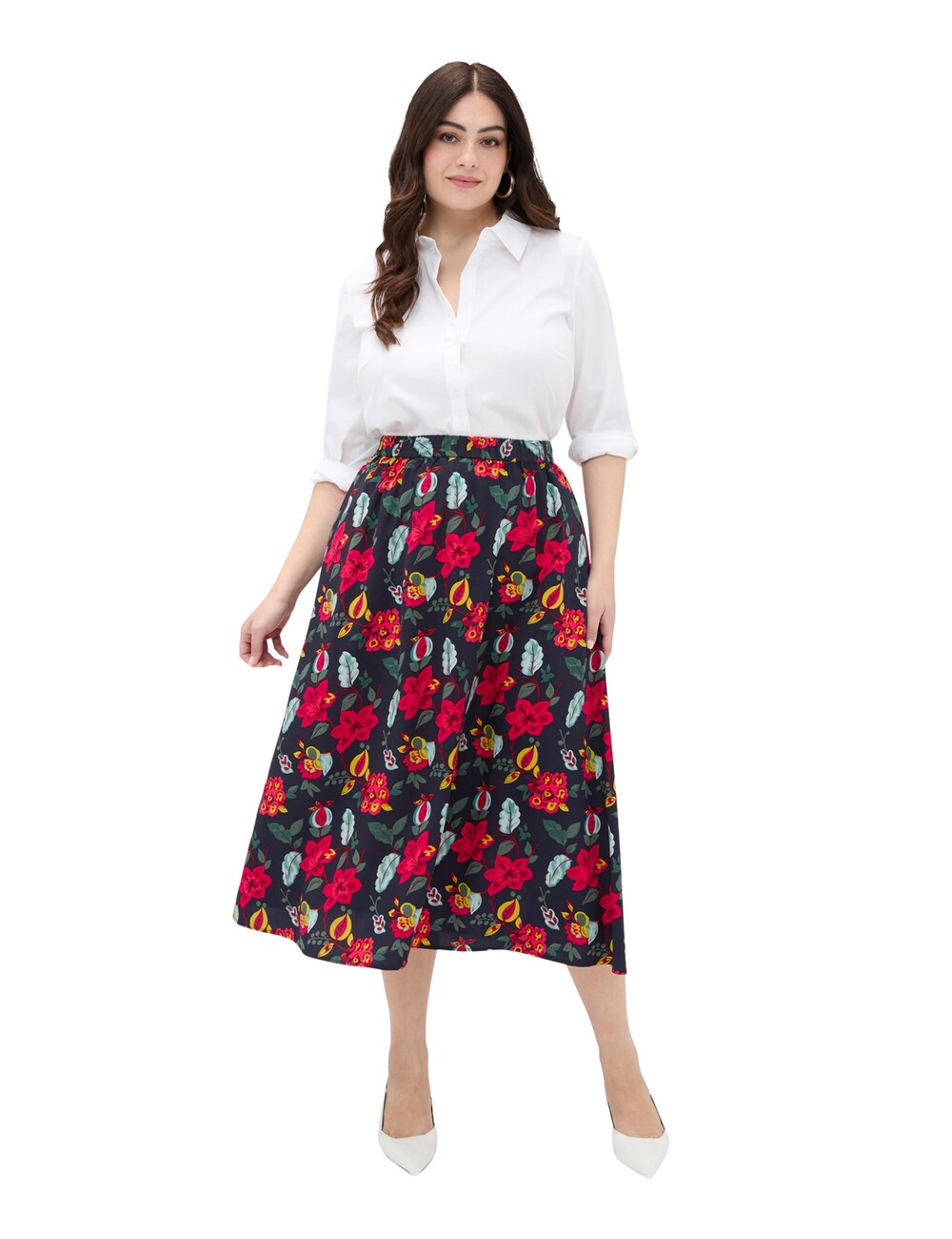 Fiorella Rubino - Falda larga con estampado floral