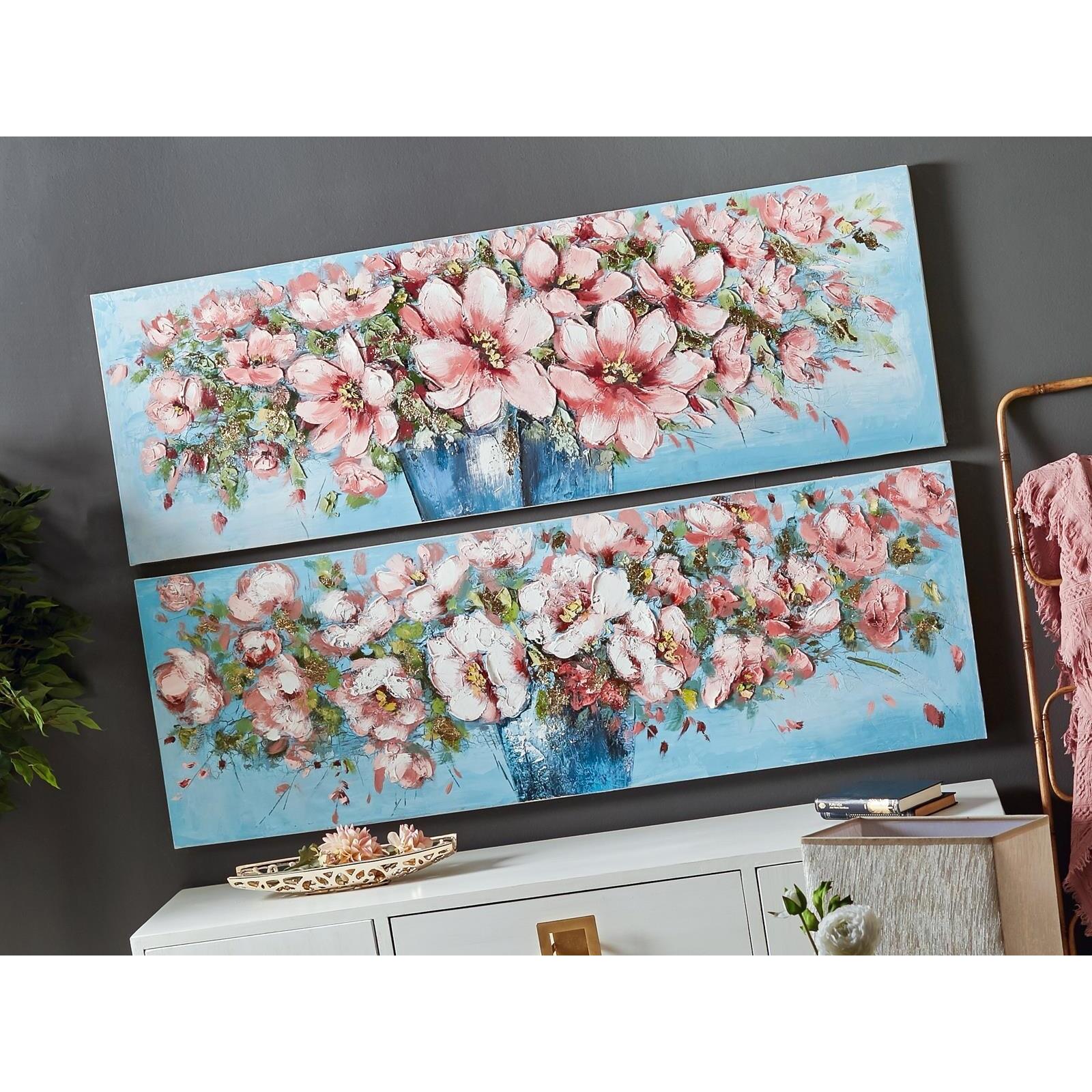 Oleo 100% flores jarron 150x50 cms. s/2 150x2.8x50 cms. El mejor complemento para tu hogar.