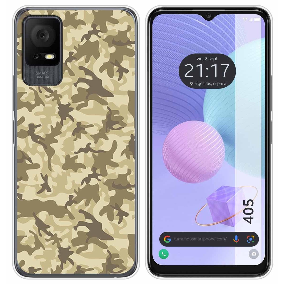 Funda Silicona para TCL 405 diseño Sand Camuflaje Dibujos