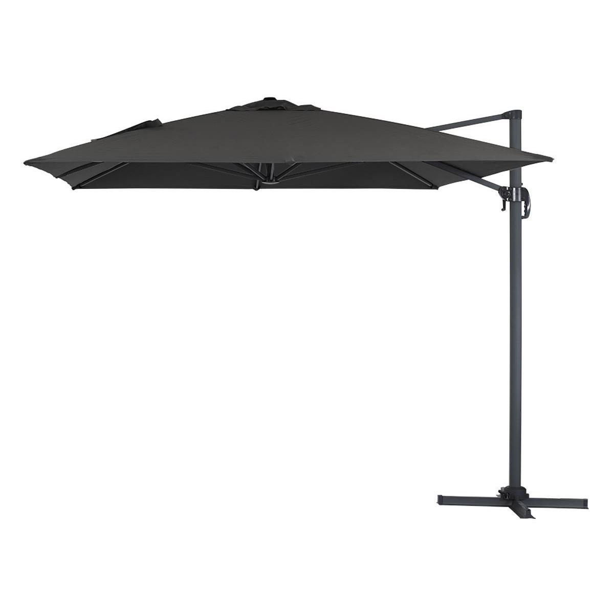 Habitat y Jardin - Parasol Lateral de jardín en aluminio - Sun 4- Rectangular- 3 x 4 m - Negro