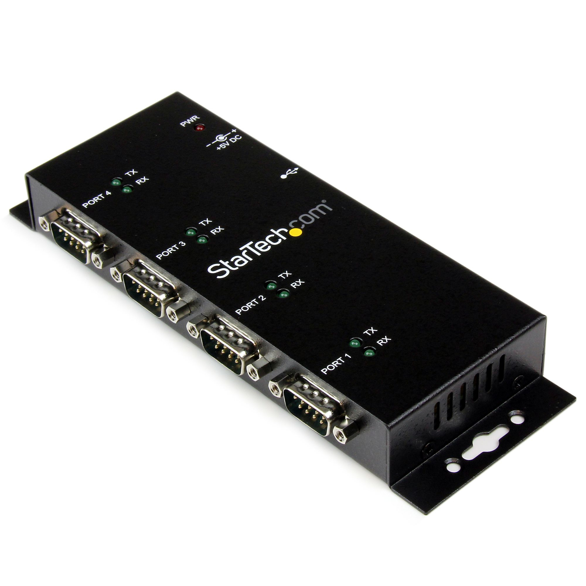 StarTech.com Concentrador Adaptador USB a Serie RS232 DB9 4 Puertos – Riel DIN Industrial y Montaje