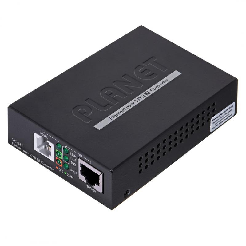 PLANET VC-231 convertidor de medio 100 Mbit/s Negro