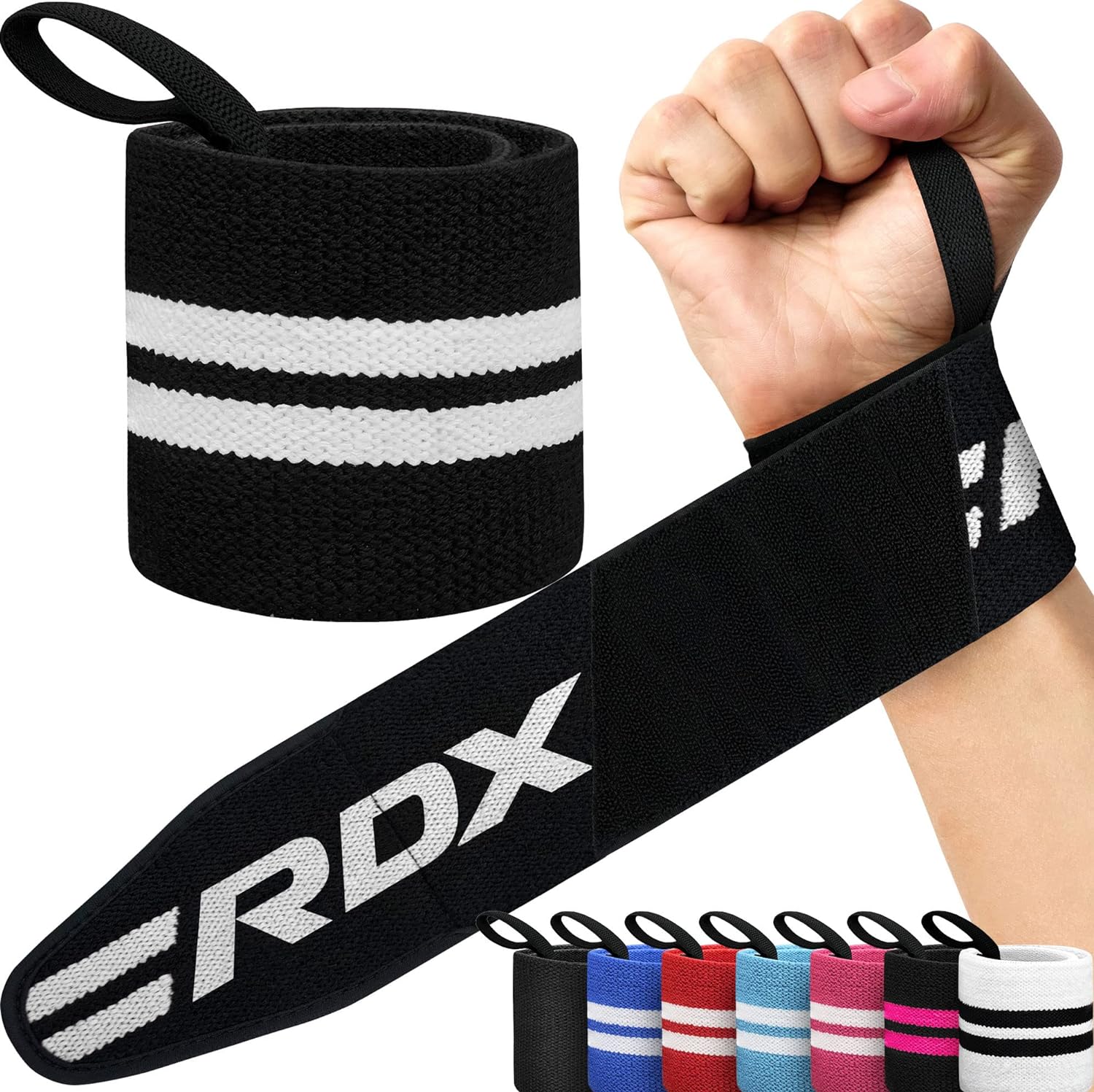 RDX Muñequeras Gym Powerlifting Correas de Levantamiento Aprobado por IPL y USPA Wrist Wraps Deportivas para Culturismo Musculación Gimnasio