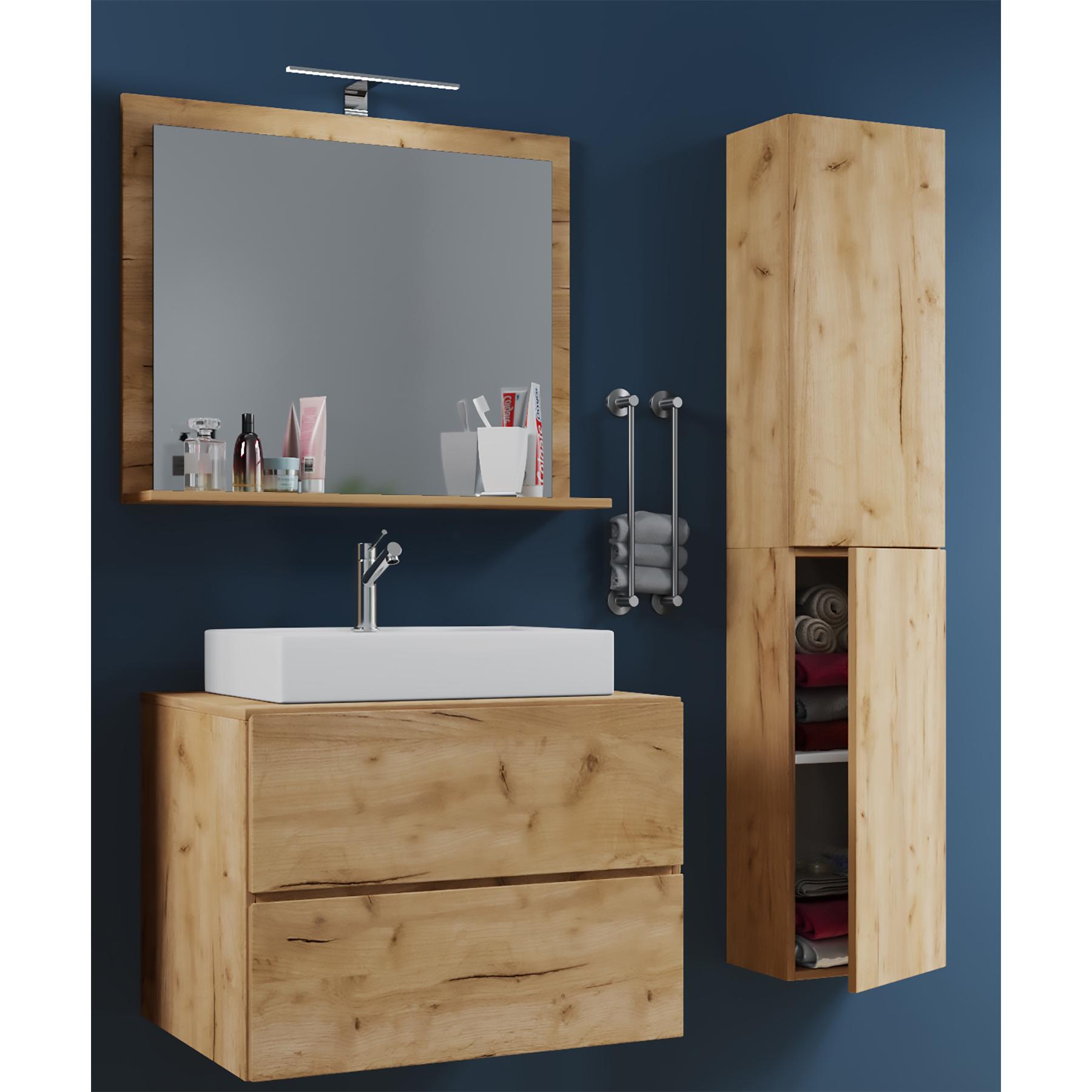 Mueble lavabo 4 piezas Conjunto mueble baño Lavabo Lendas L Cajón Mueble lavabo 4 piezas Conjunto mueble baño Lavabo Lendas L Cajón