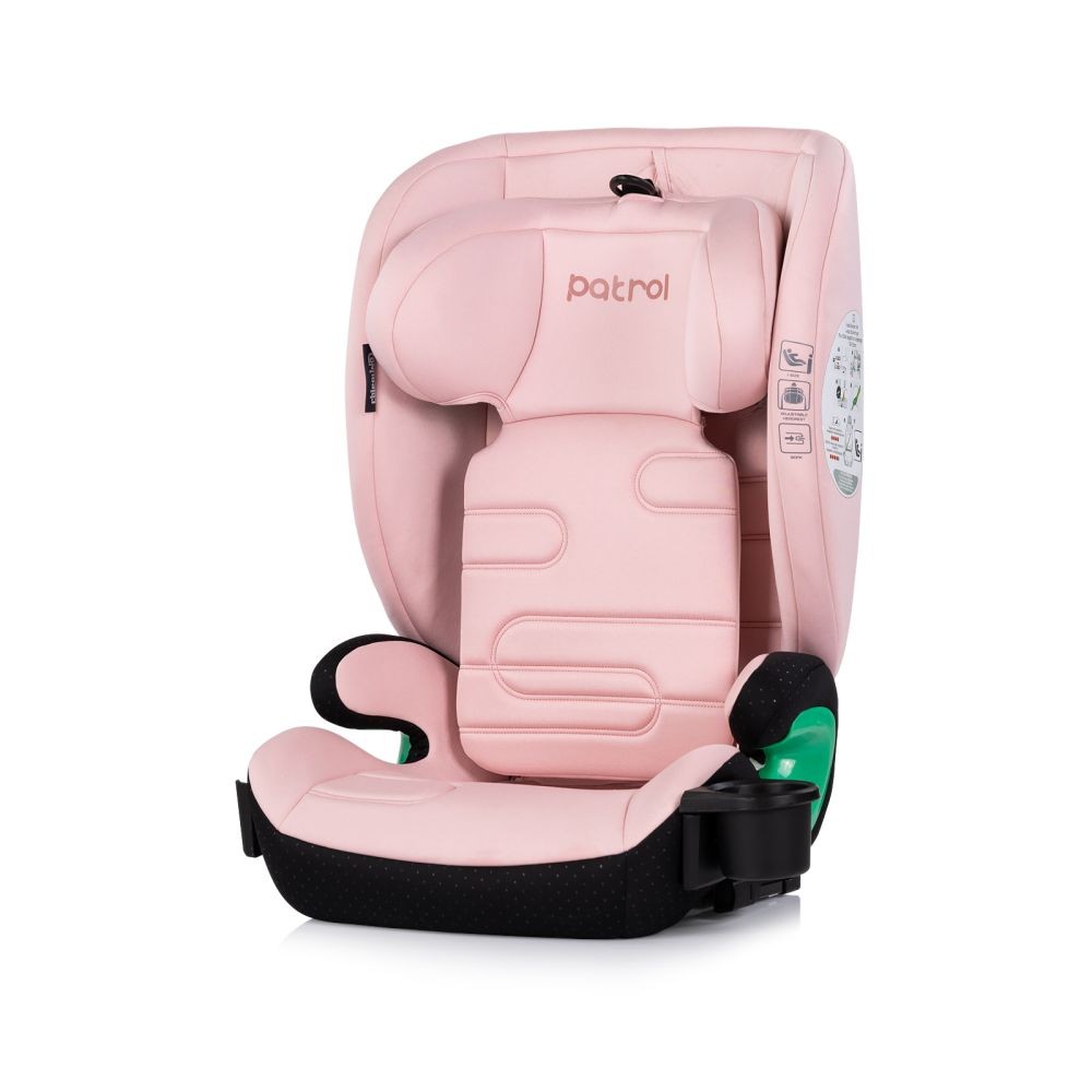 Silla de Auto PATROL i-Size 100–150 cm con Isofix, Reposacabezas Ajustable y Guías para Cinturón, para Niños, Seguridad Homologada R129/04