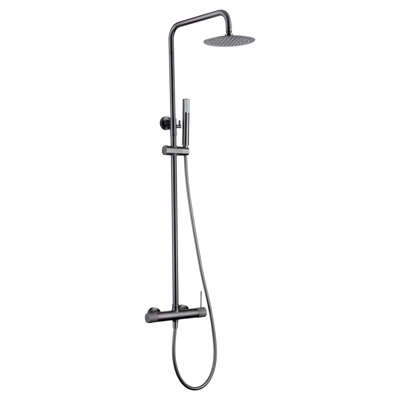 Imex Line BDD038/BGM barra de ducha monomando extensible acero inoxidable acabado negro metalizado