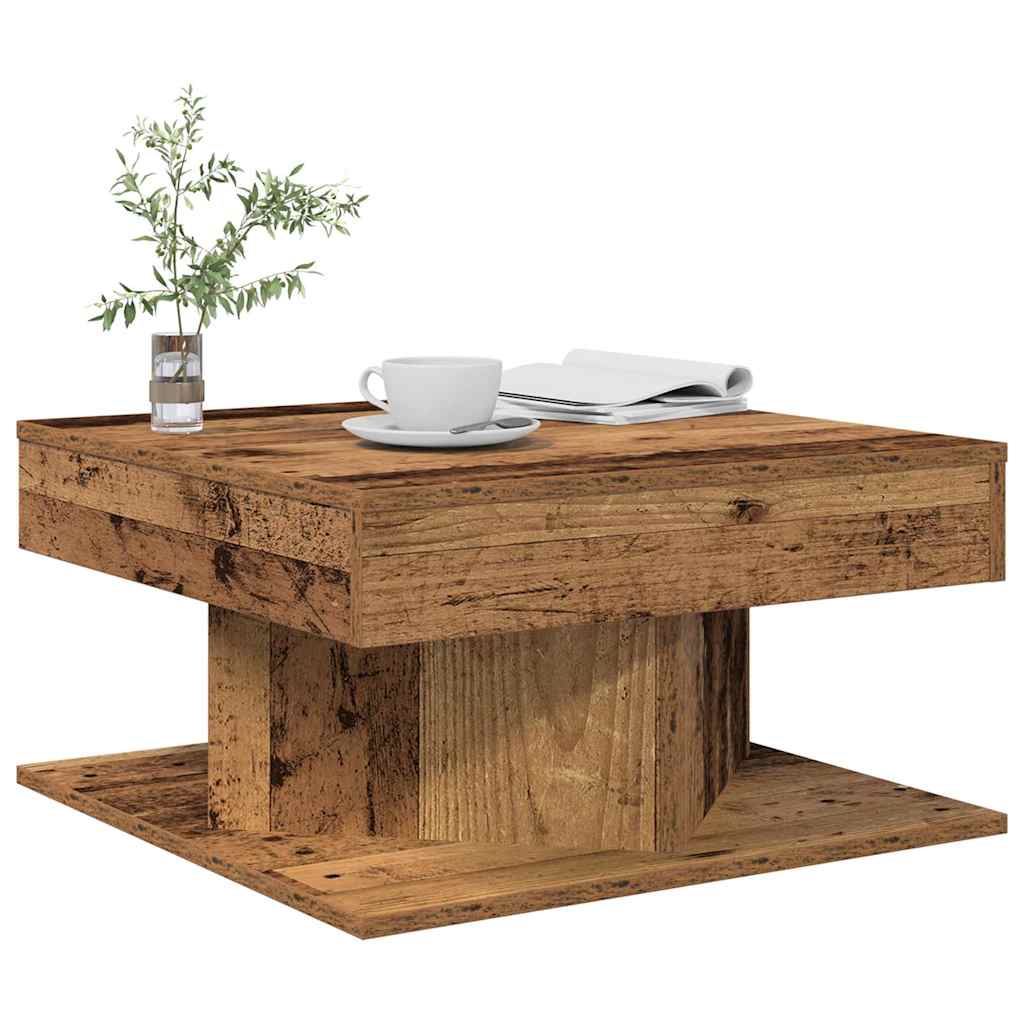 vidaXL Mesa de centro madera de ingeniería envejecida 55x55x30 cm en color Madera antigua/Roble artisan | estructura resistente ideal para salón dormitorio o estudio