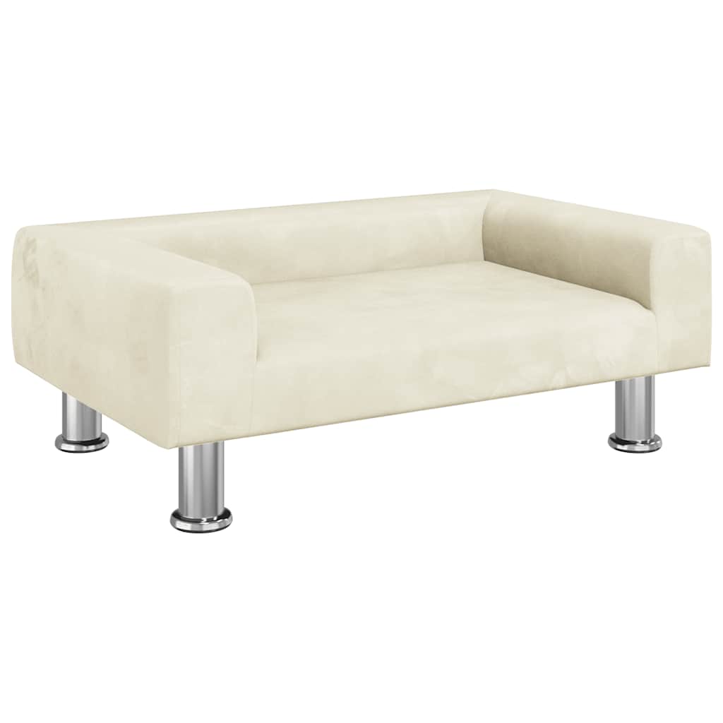 vidaXL Sofá para niños de terciopelo 70x45x26,5 cm en color Crema/Gris claro/Rosa y más