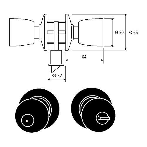 Pomo TESA serie 3503/UO cromo mate