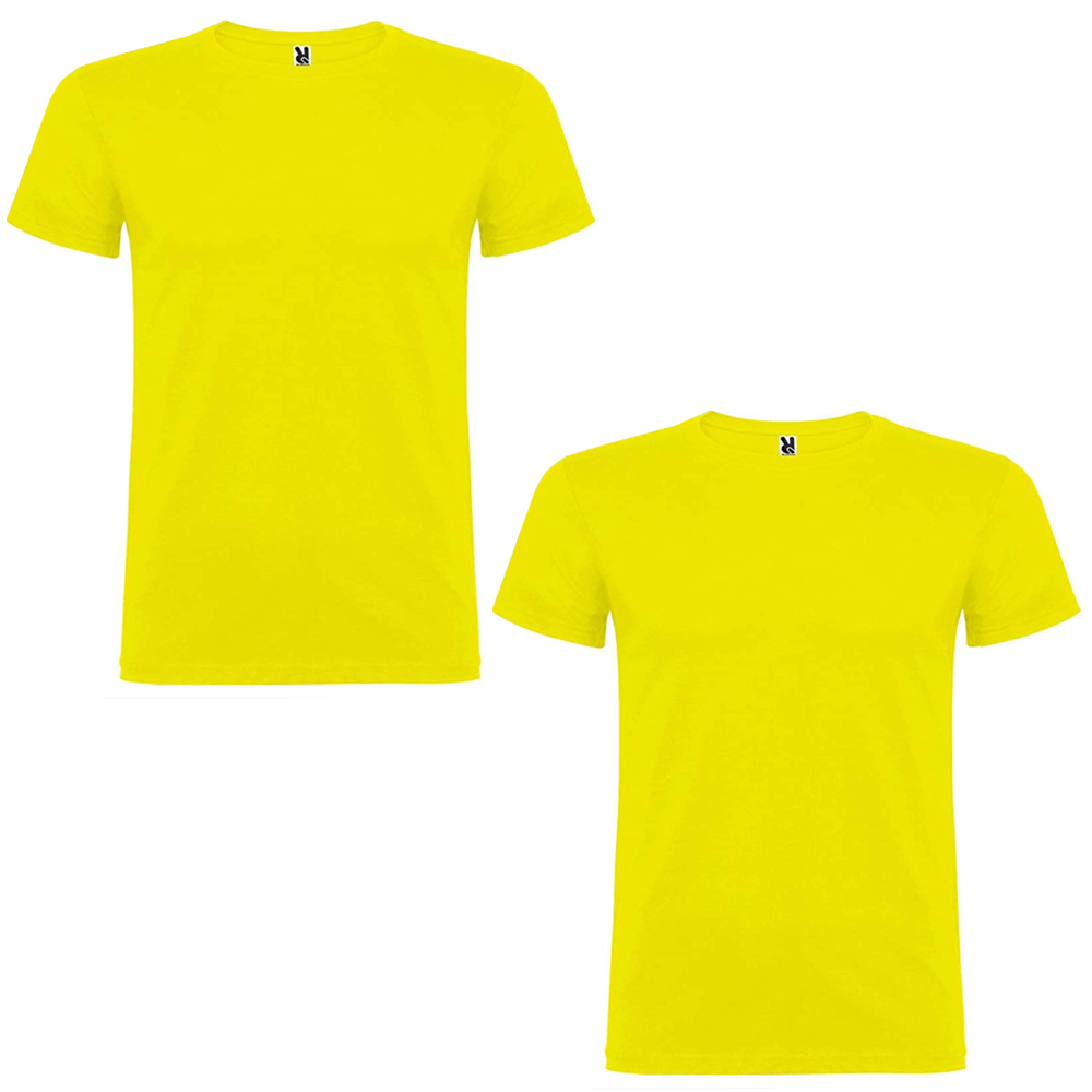 Roly - Pack de 2 camisetas de manga corta Roly de color amarillo con cuello redondo doble