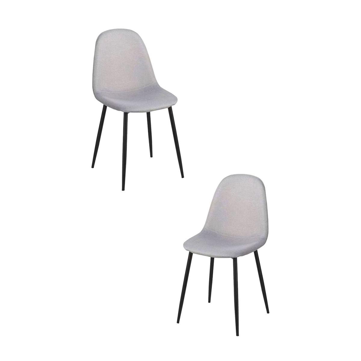 Regalos Miguel - Packs Sillas Comedor - Pack 2 Sillas Black Teok Tela - Gris claro