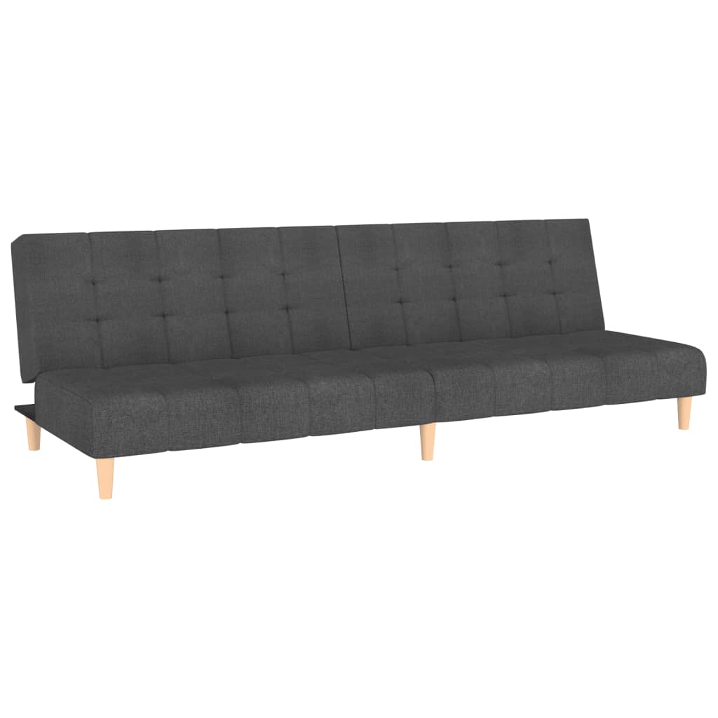vidaXL Sofá cama de 2 plazas tela gris oscuro