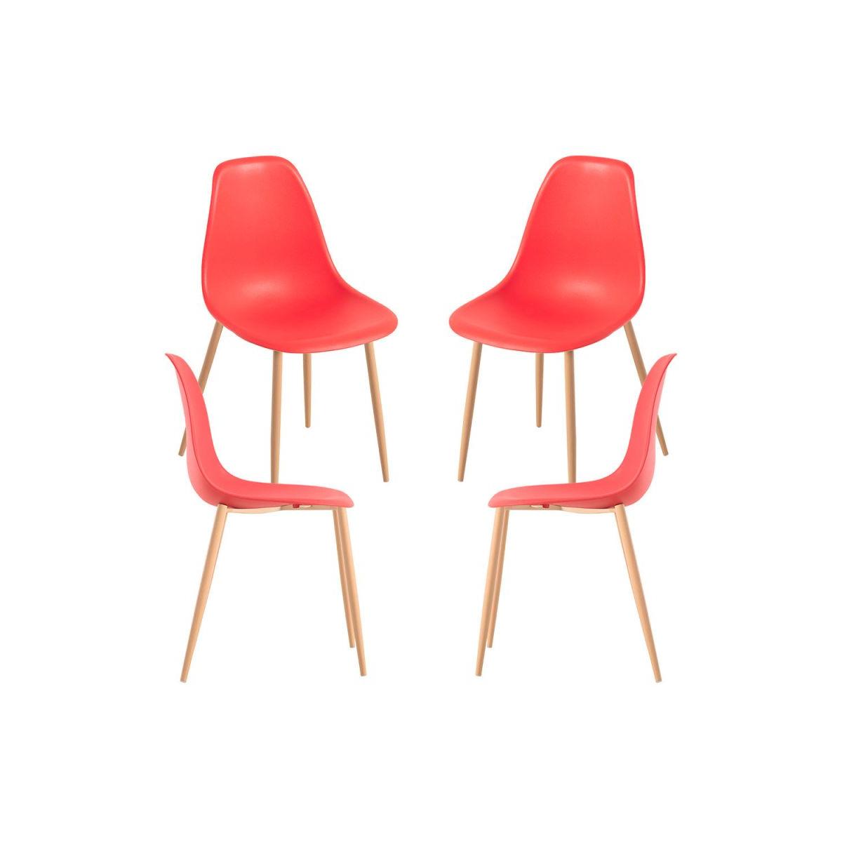 Regalos Miguel - Packs Sillas Comedor - Pack 4 Sillas Mykle - Rojo